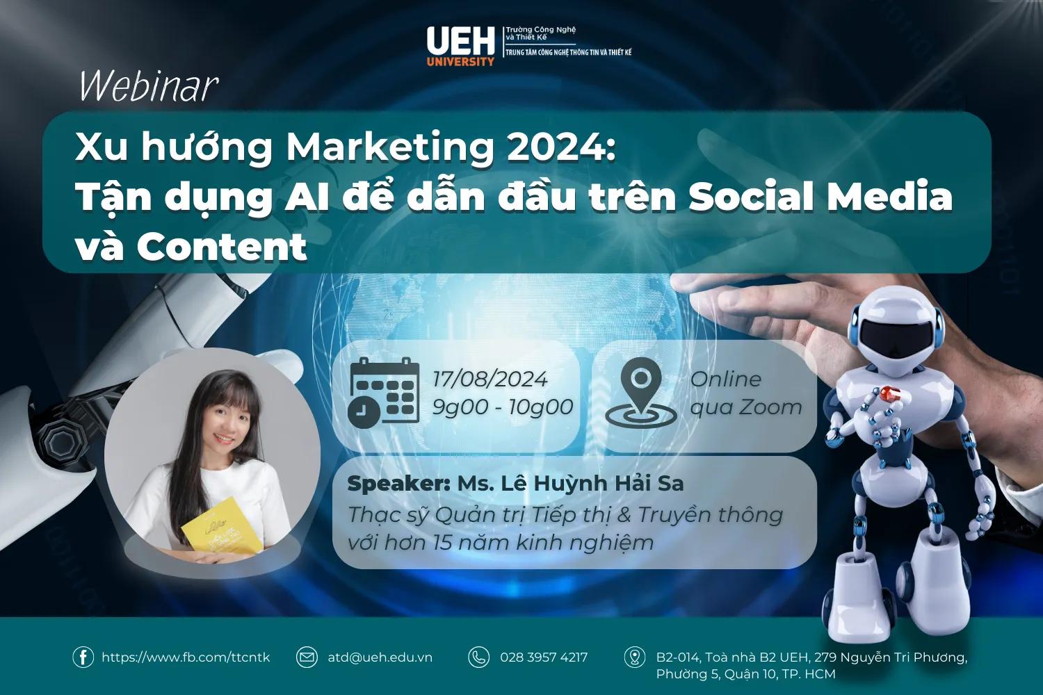 WEBINAR “Xu hướng Marketing 2024: Tận dụng AI để dẫn đầu trên Social Media và Content”