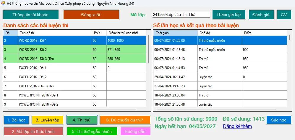 Gói 1- Luyện thi MOS qua phần mềm
