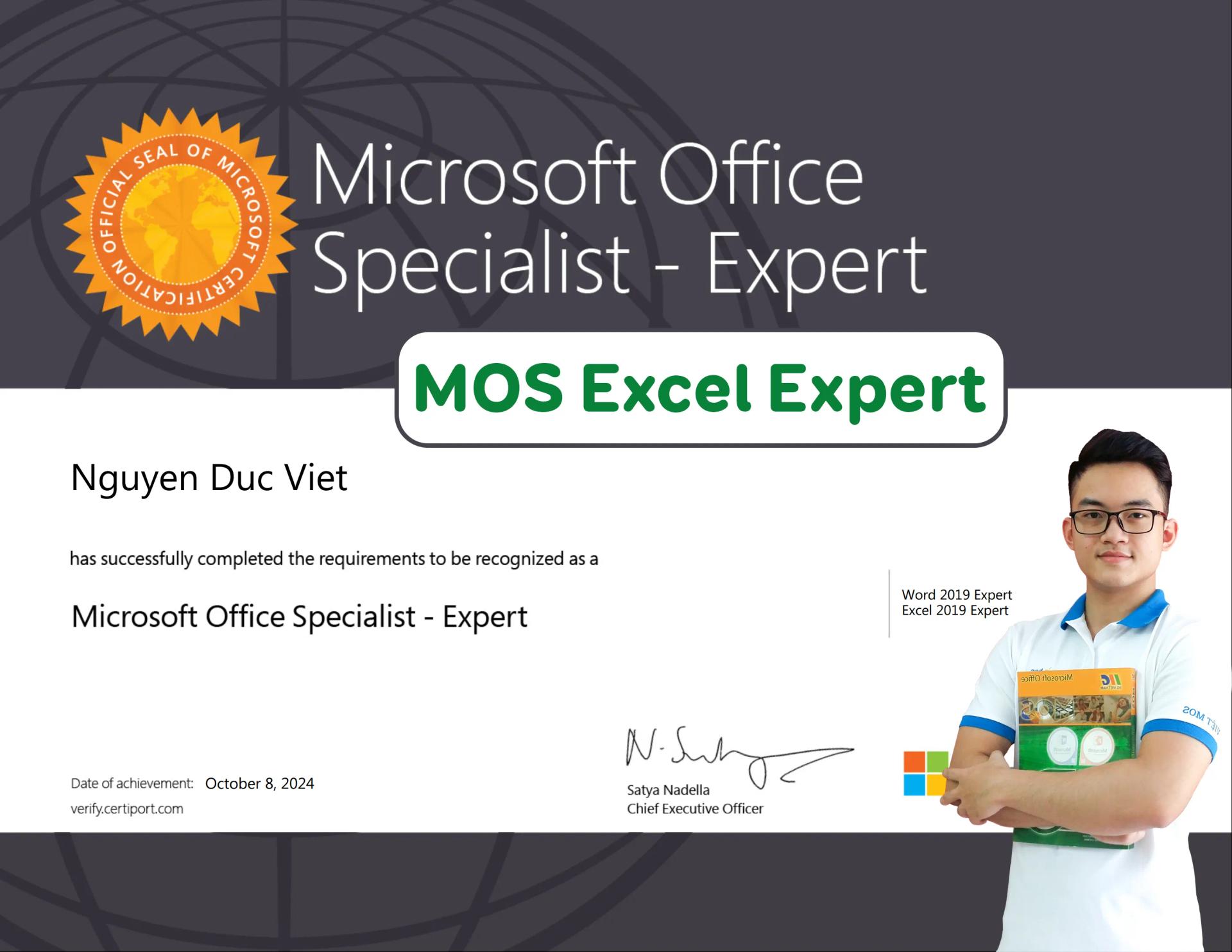 THI EXCEL EXPERT 2019/365 (MIỄN PHÍ KHÓA HỌC) 