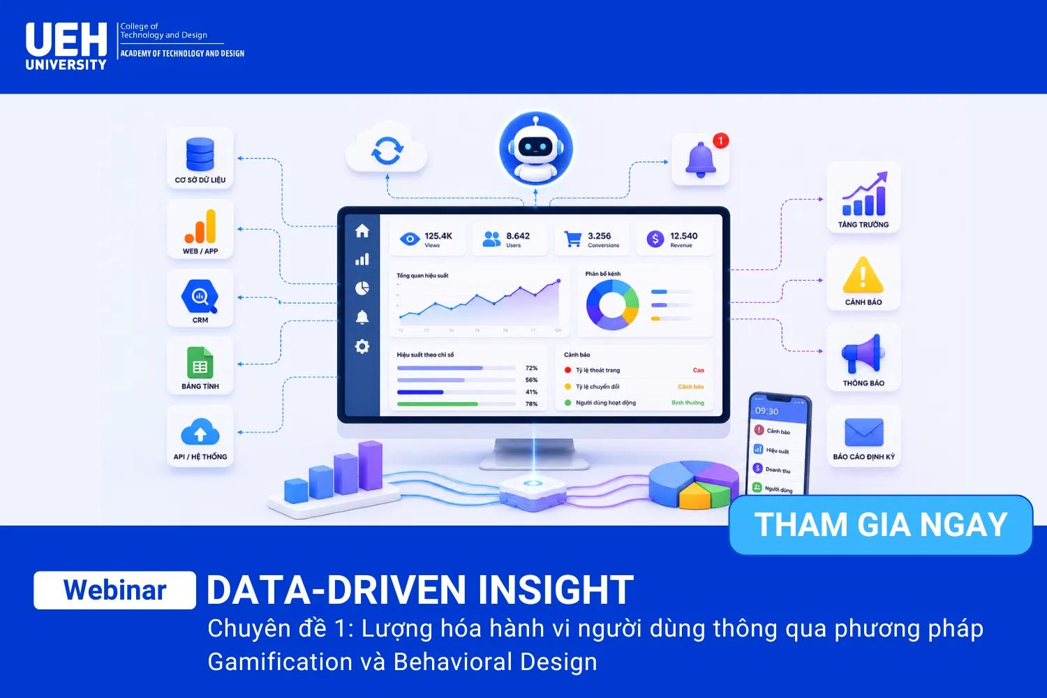 SERIES WEBINAR: "DATA-DRIVEN INSIGHT" CHUYÊN ĐỀ 1: LƯỢNG HÓA HÀNH VI NGƯỜI DÙNG THÔNG QUA PHƯƠNG PHÁP GAMIFICATION VÀ BEHAVIORAL DESIGN